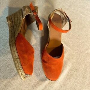 Azura Leather Espadrille Wedge Size 9.5 / 41